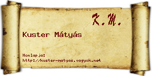 Kuster Mátyás névjegykártya