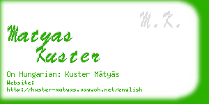 matyas kuster business card